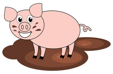 a pig in mud