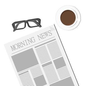 Newspaper, Glasses and Coffee