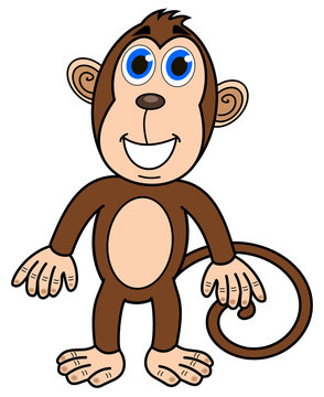happy monkey standing