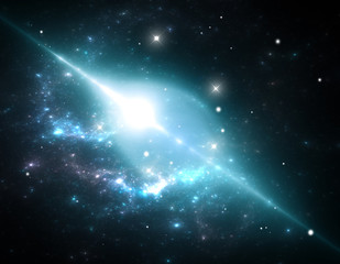 Fototapeta na wymiar Giant cosmic bubble of space-time in the nebula
