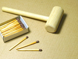 matches and small mallet