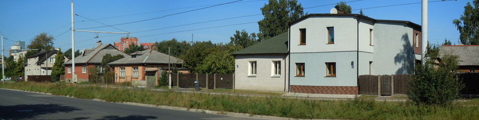 Panorama of street (Riga, Latvia)