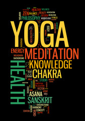 Obraz premium YOGA. Word cloud concept illustration.