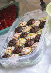 Varied and decorated cupcakes