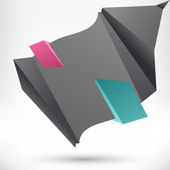 Blank empty speech bubble. Origami banner background.