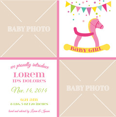 Baby Girl Arrival Card