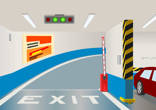 Underground parking garage. Vector illustration
