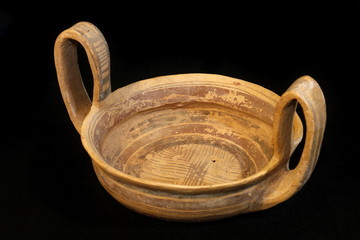 antike römisch griechische schale, kylix, kyathos, schwarz