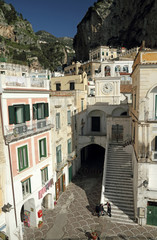 Fototapeta na wymiar Piękna wieś Atrani na wybrzeżu Amalfi w Kampanii
