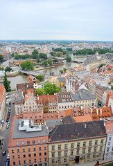 Fototapeta na wymiar Panorama Wrocław z rzeki