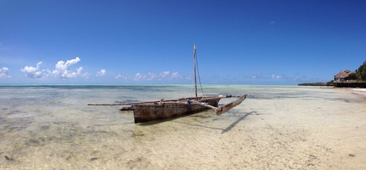 boat at jambiani beach zanzibar