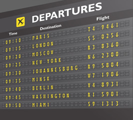 Fototapeta premium Airport board print