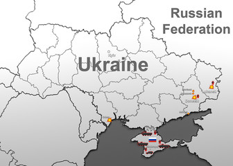 Obraz premium Attacks on Ukraine. Map.