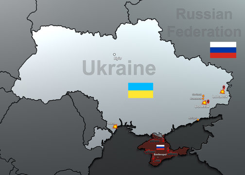 Attacks on Ukraine. Map.