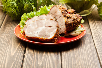 Slices of roasted shoulder