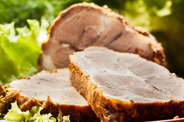 Slices of roasted shoulder