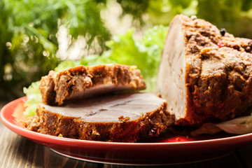 Slices of roasted shoulder