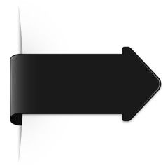 Long black sticker arrow with shadow & copy space