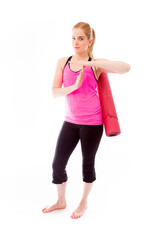 Young woman making time out signal with hands