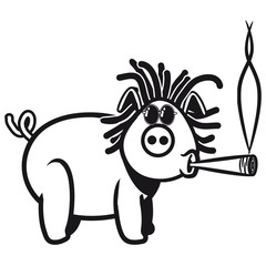 Schwein joint kiffen rasta