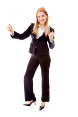Obraz premium Businesswoman punching the air