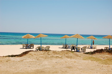 Summertime tourist district in Tunisia