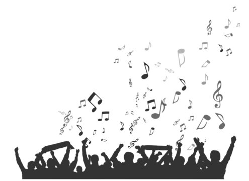Menschen Gruppe Fans singen