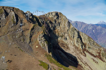 chairlift in mountains of Krasnaya Polyana