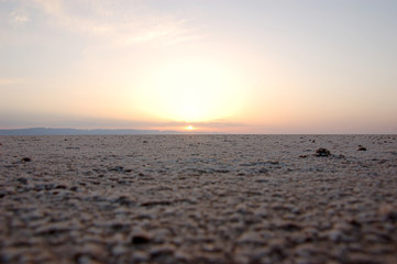 Dry salt lake in Tunisia