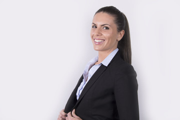 Strong independent beautiful business woman smiling