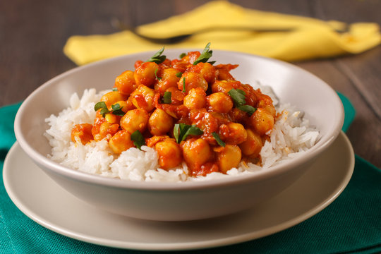 chickpea curry with basmati rice