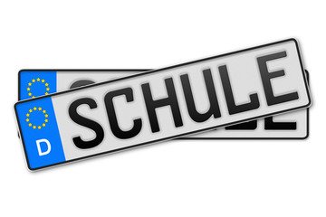 Obraz premium Auto Kennzeichen Schule