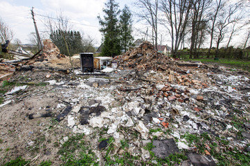 Burnt house in Lithuania