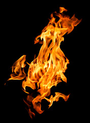 fire flames on black