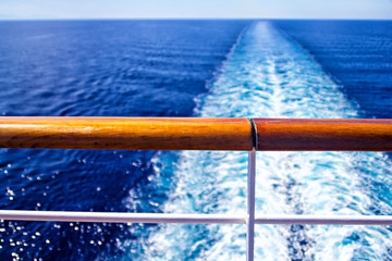 Wake from cruise ship