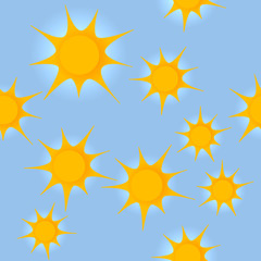 Seamless pattern with suns