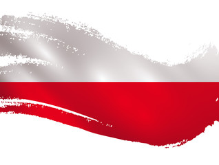 Poland flag - paint daubs vector