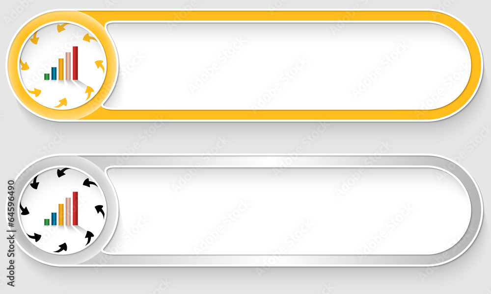 Poster yellow and silver vector abstract buttons with graph
