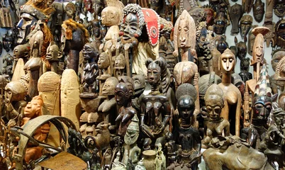 Türaufkleber Artisanat d'Afrique en bois sculpté © Cyril PAPOT