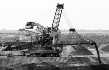 Fototapeta na wymiar A backloader in a lignite mine