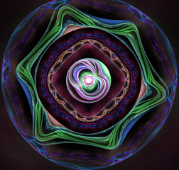colorful fractal circles ornament illustration
