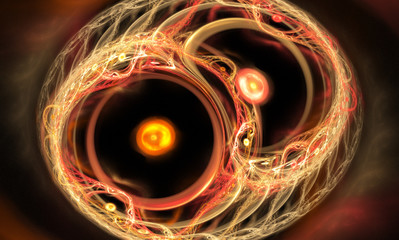 abstract orange circles fractal illustration