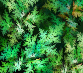green leaves background fractal illustration