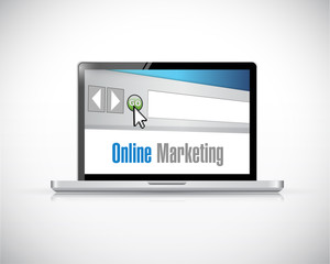 online marketing computer sign concept illustration
