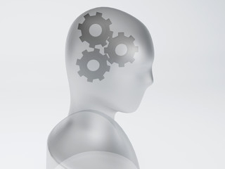 man head with gears