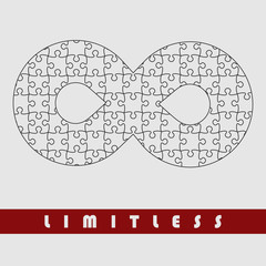 Limitless symbol icon - puzzle pieces vector