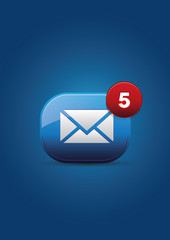 mail icon vector on dark-blue background