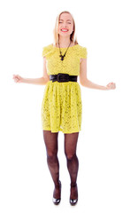 Young woman celebrating success