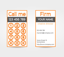Unusual double sided business card
