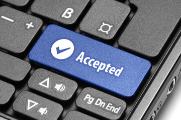 Accepted. Blue hot key on computer keyboard.